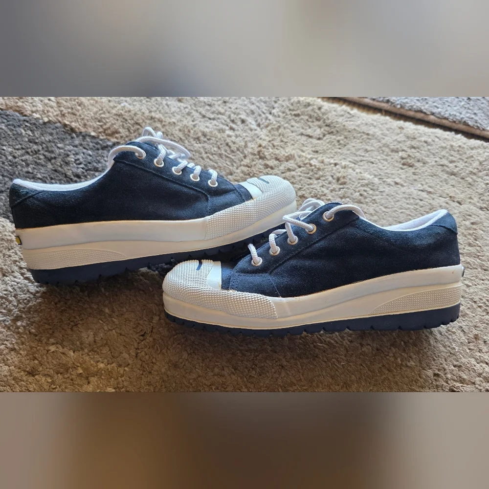 Steve Madden Navy and White Platform Sneakers